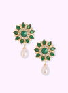 Dark Green Stone work Studs indian New Sparkly Designer For Party And Functions Latest Earrings Collection 1846